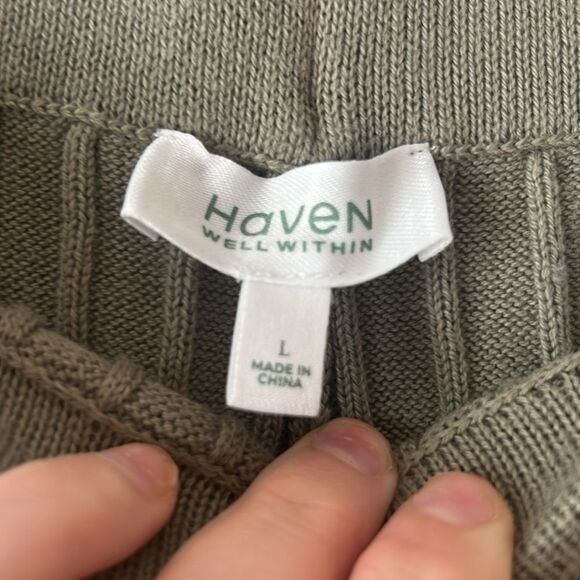 Haven Well Within Cotton Wide Leg Rib Knit Pants Size Large - Picture 2 of 4